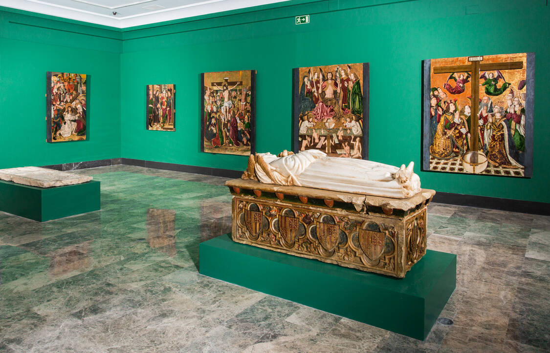 Montaje de arte gótico. Foto: José Garrido. Museo de Zaragoza.