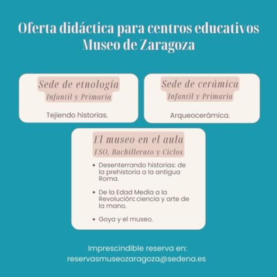 Cartel actividades para centros educativos 2024. Museo de Zaragoza