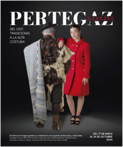 Pertegaz y la lana. Del uso tradicional a la alta costura. Cartel. Foto: Omar Pedraza. Montaje: Estudio Novo. Museo de Zaragoza.