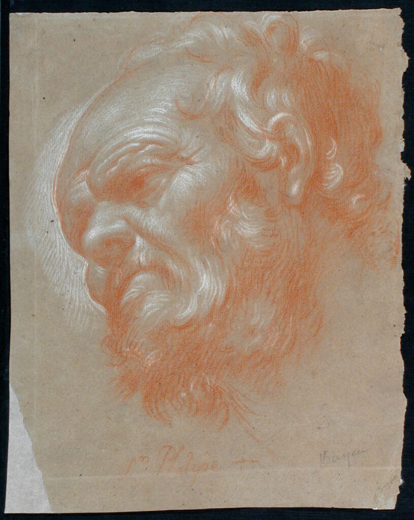 Cabeza de San Felipe. Dibujo a lápiz. Francisco Bayeu y Subías. Hacia 1790. Foto: J. Garrido. Museo de Zaragoza.